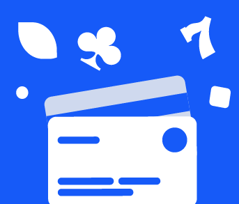 plaatje blauw met kredietkaart en casino symbolen, geld storten bij casino