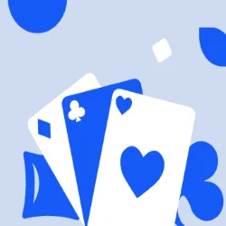 online casino echt geld, plaatje met kaarten in blauw wit grijs